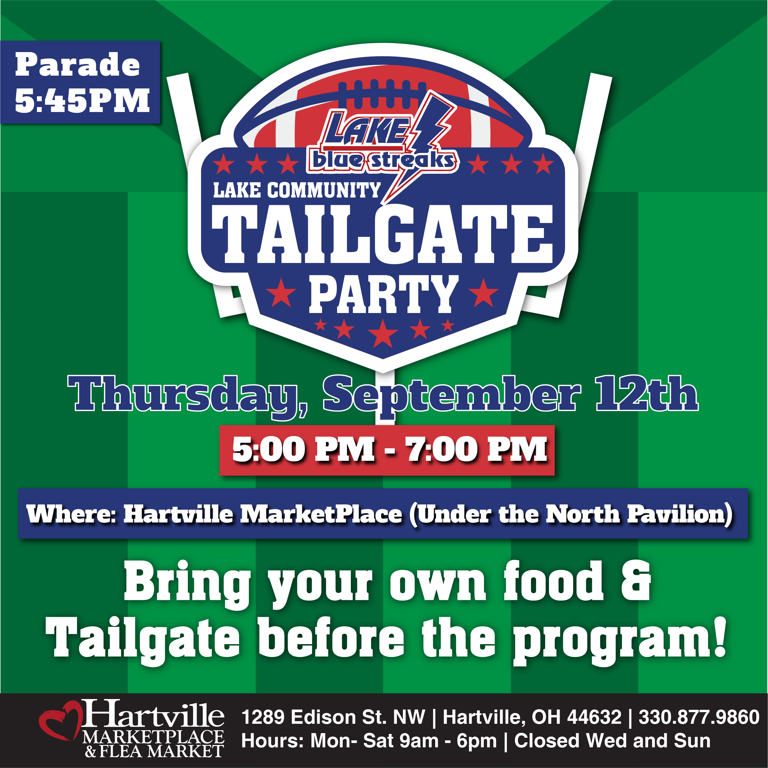 Lake Community Tailgate Party | Discover Hartville