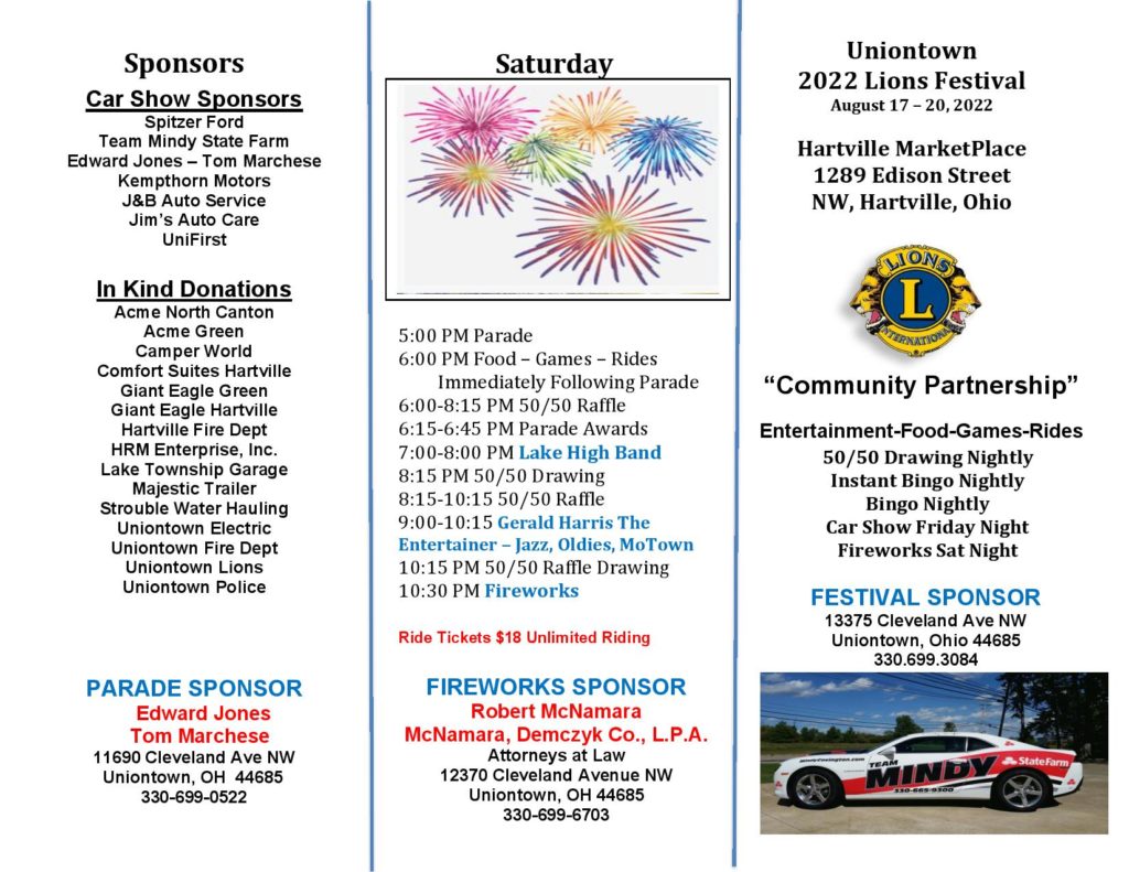 Uniontown Lions Festival in Hartville, OH